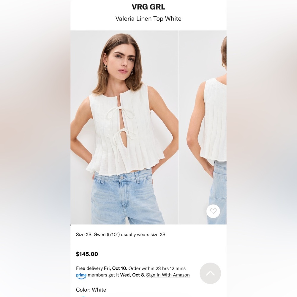 Verge Girl Cream Sleeveless Peplum Blouse